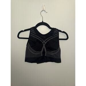 Livi Black Grey Sports Bra Racerback Medium Impact Moisture Wickening Size 18/20